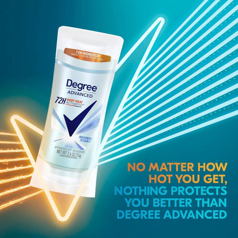 slide 8 of 9, Degree Advanced Montionsense Shower Clean 72-Hour Antiperspirant & Deodorant - 2.6oz/2pk, 2 ct; 2.6 oz