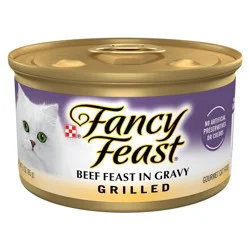 Purina Fancy Feast Grilled Gourmet Wet Cat Food Beef Feast In Gravy - 3oz