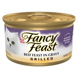 Purina Fancy Feast Grilled Gourmet Wet Cat Food Beef Feast In Gravy - 3oz