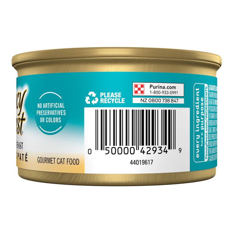 slide 5 of 5, Purina Fancy Feast Classic Paté Gourmet with Fish Wet Cat Food Seafood Feast - 3oz, 3 oz