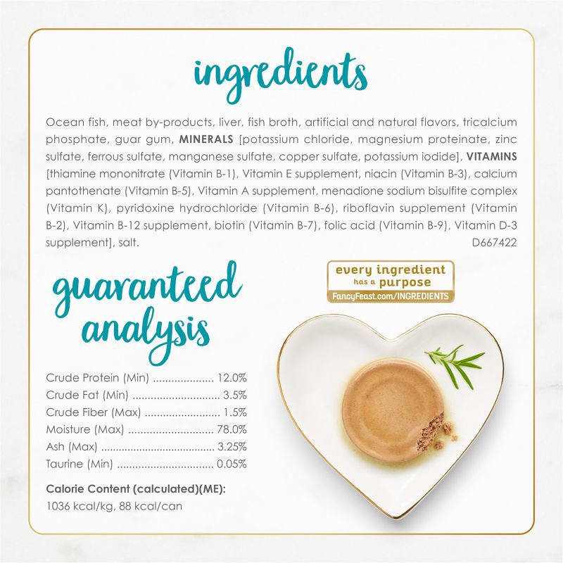 slide 6 of 9, Purina Fancy Feast Classic Paté Gourmet with Fish Wet Cat Food Seafood Feast - 3oz, 3 oz