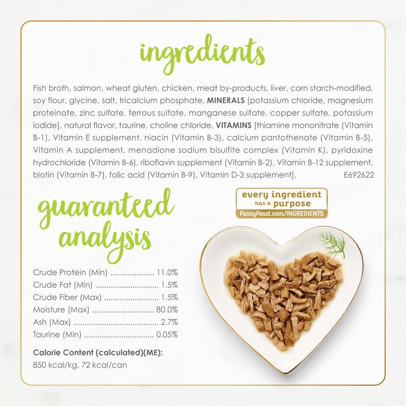 slide 7 of 10, Purina Fancy Feast Grilled Gourmet Wet Cat Food Salmon, Fish, Seafood Feast In Gravy - 3oz, 3 oz
