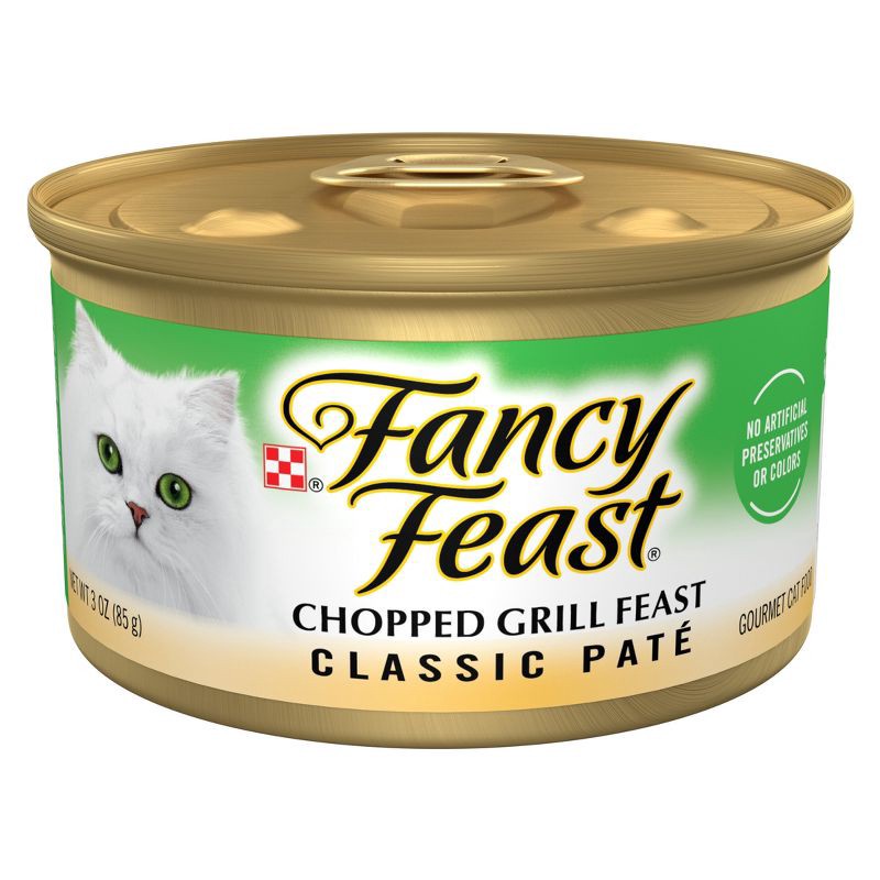 slide 1 of 9, Purina Fancy Feast Grain Free Chopped Grill Feast Classic Paté Chicken Flavor Wet Cat Food - 3oz, 3 oz