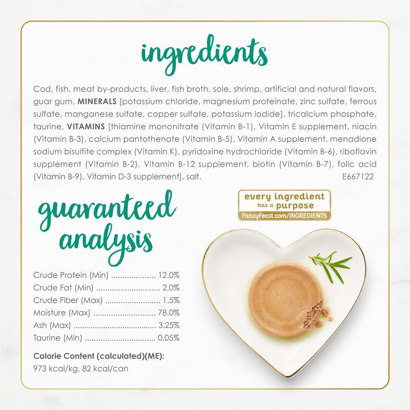 slide 6 of 9, Purina Fancy Feast Classic Paté Gourmet Wet Cat Food with Fish Flavour Feast - 3oz, 3 oz