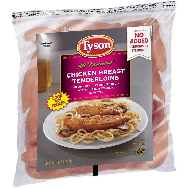 slide 3 of 4, Tyson All Natural Chicken Tenderloins - Frozen - 40oz, 40 oz