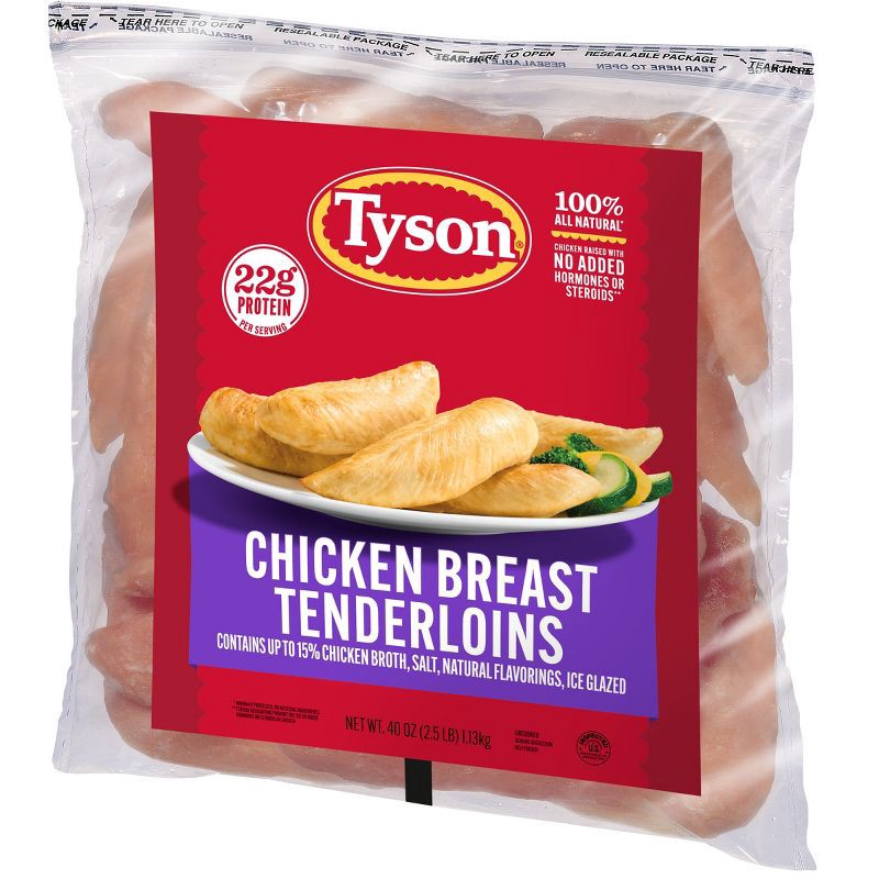 slide 10 of 12, Tyson All Natural Chicken Tenderloins - Frozen - 40oz, 40 oz