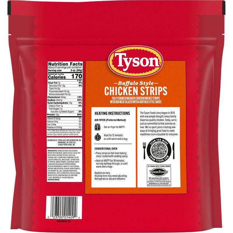 slide 8 of 8, Tyson Buffalo Style Chicken Strips - Frozen - 25oz, 25 oz