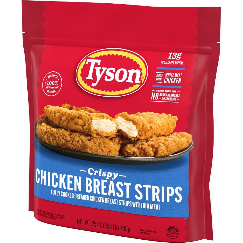 slide 4 of 9, Tyson All Natural Crispy Chicken Strips - Frozen - 25oz, 25 oz