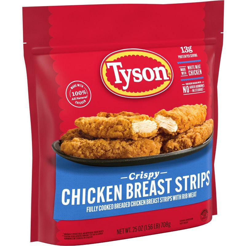 slide 5 of 9, Tyson All Natural Crispy Chicken Strips - Frozen - 25oz, 25 oz