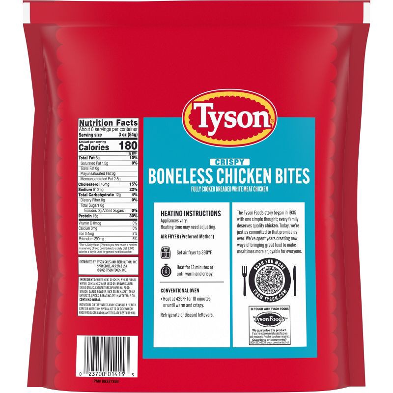 slide 9 of 12, Tyson Any'tizers Frozen Crispy Boneless Chicken Bites - 24oz, 24 oz