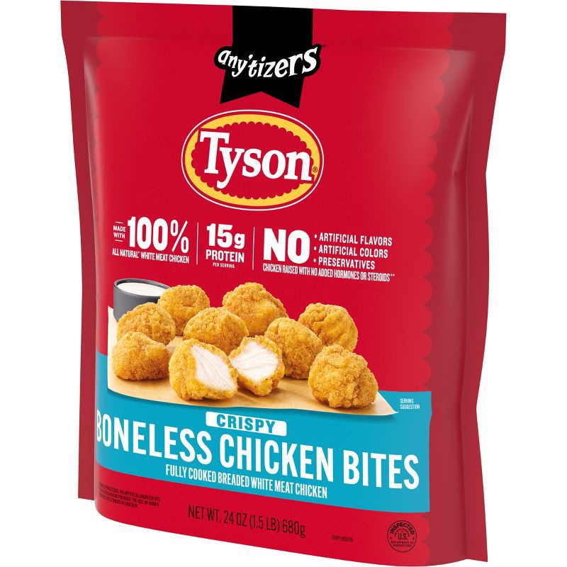 slide 10 of 12, Tyson Any'tizers Frozen Crispy Boneless Chicken Bites - 24oz, 24 oz