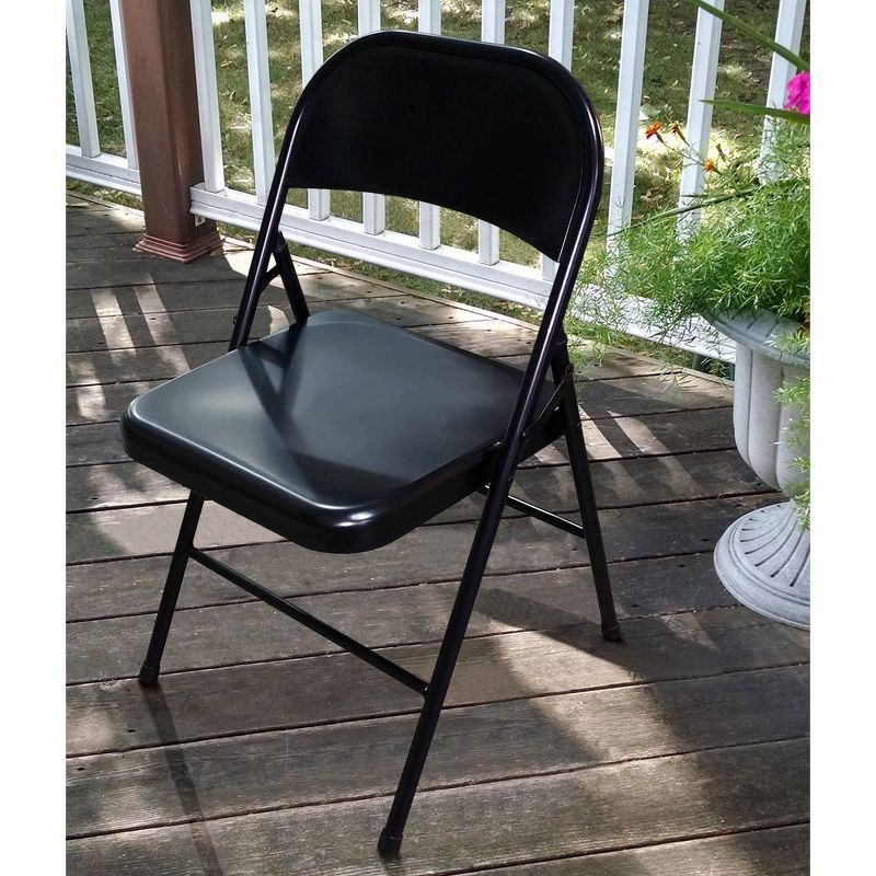 slide 3 of 4, Peakform Metal Folding Chair Black, 1 ct