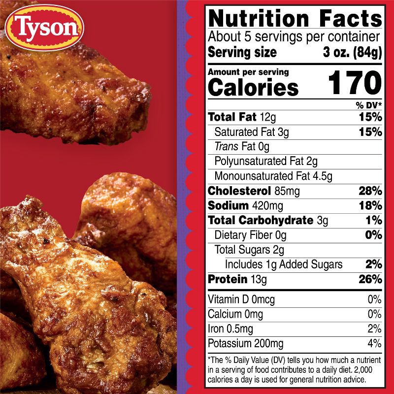 slide 7 of 7, Tyson Any'tizers Honey BBQ Bone-In Chicken Wings - Frozen - 22oz, 22 oz