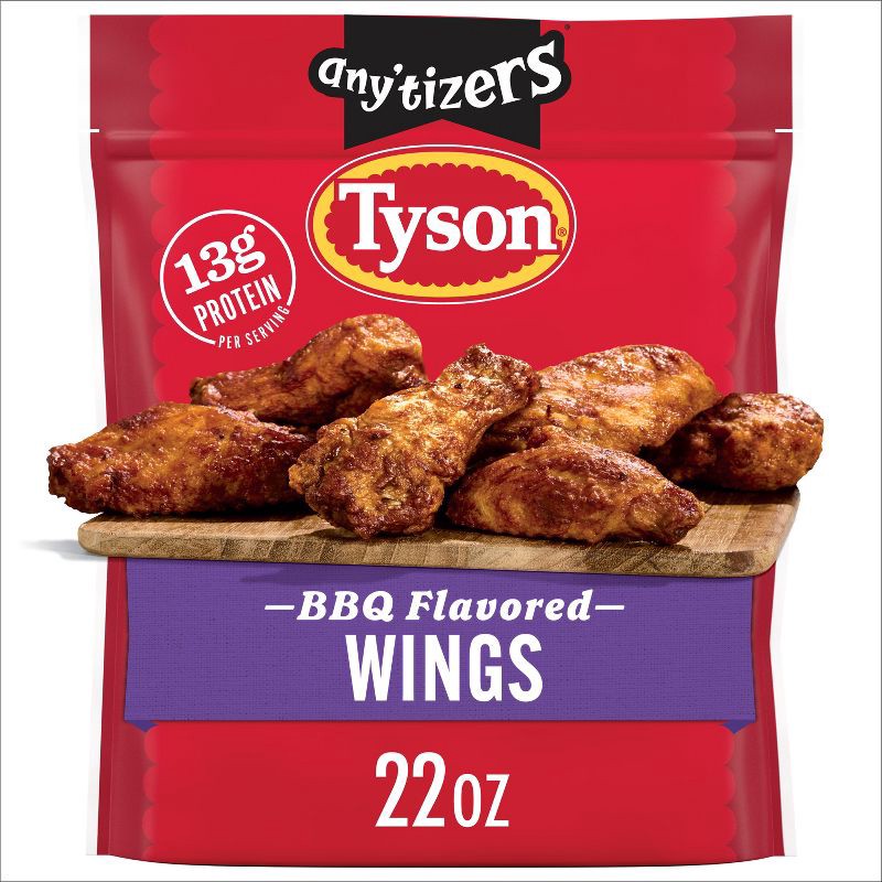slide 1 of 7, Tyson Any'tizers Honey BBQ Bone-In Chicken Wings - Frozen - 22oz, 22 oz