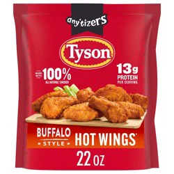 Tyson Any'tizers Bone-In Buffalo Chicken Hot Wings - Frozen - 22oz
