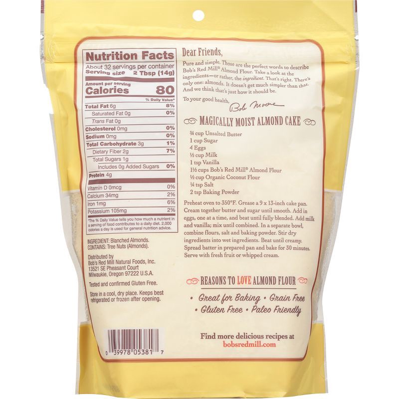 slide 2 of 5, Bob's Red Mill Gluten Free Super Fine Almond Flour - 16oz, 16 oz