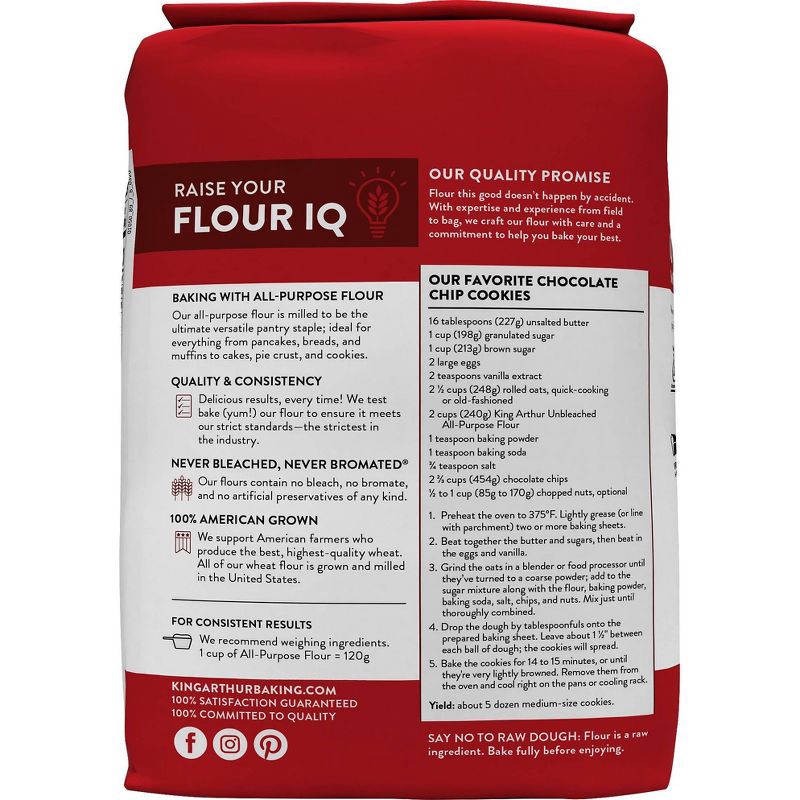 slide 6 of 9, King Arthur Flour Unbleached All-Purpose Flour - 5lbs, 5 lb