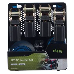 Cling 4pk Ratchet Set - 14' Length 600lbs.