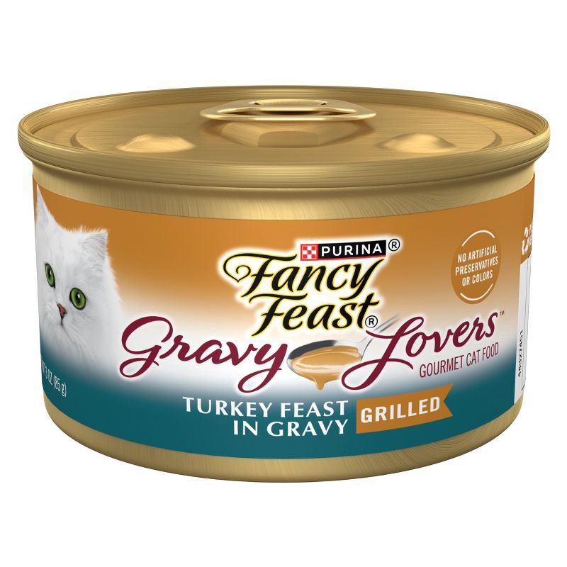 slide 1 of 5, Purina Fancy Feast Gravy Lovers Gourmet Wet Cat Food Turkey Feast In Roasted Turkey Flavor Gravy - 3oz, 3 oz