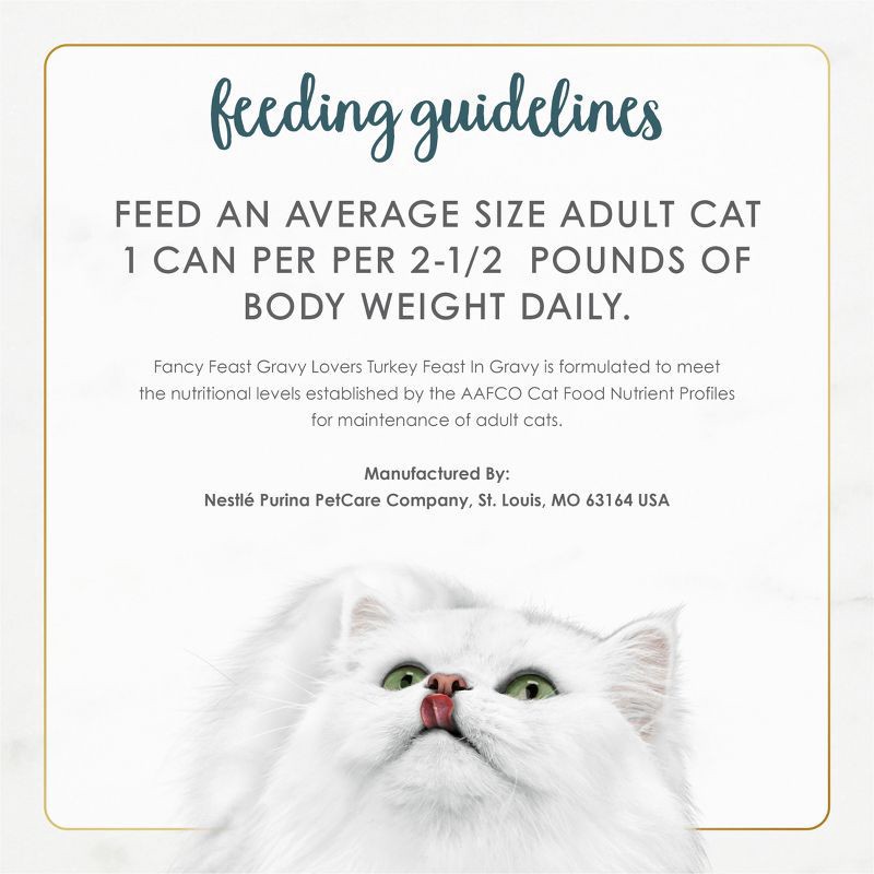 slide 8 of 9, Purina Fancy Feast Gravy Lovers Gourmet Wet Cat Food Turkey Feast In Roasted Turkey Flavor Gravy - 3oz, 3 oz