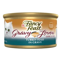 Purina Fancy Feast Gravy Lovers Gourmet Wet Cat Food Turkey Feast In Roasted Turkey Flavor Gravy - 3oz