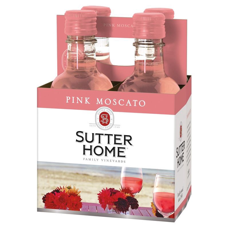 slide 1 of 7, Sutter Home Pink Moscato Wine - 4pk/187ml Bottles, 4 ct; 187 ml