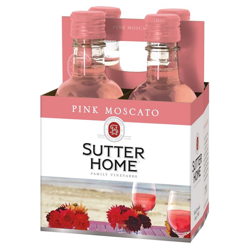 slide 1 of 6, Sutter Home Pink Moscato Wine - 4pk/187ml Bottles, 4 ct; 187 ml