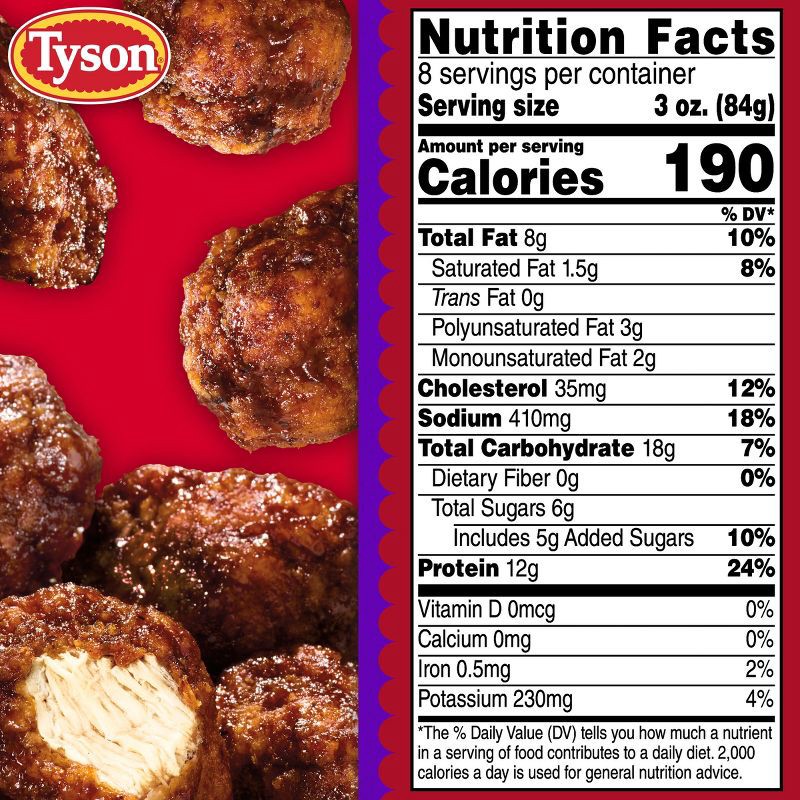 slide 7 of 7, Tyson Any'tizers Honey BBQ Flavored Boneless Chicken Bites - Frozen - 24oz, 24 oz