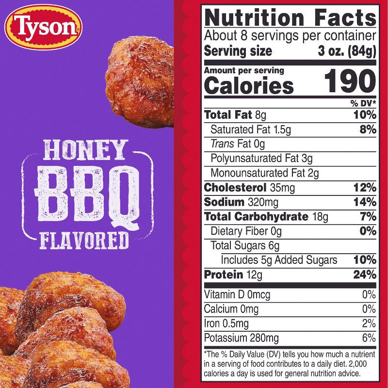 slide 8 of 12, Tyson Any'tizers Honey BBQ Flavored Boneless Chicken Bites - Frozen - 24oz, 24 oz
