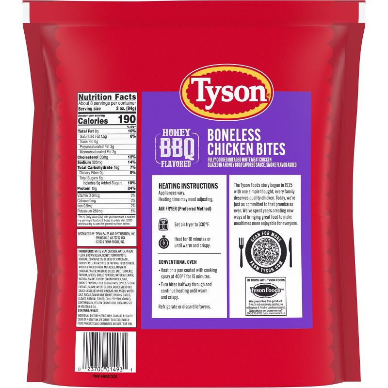 slide 9 of 12, Tyson Any'tizers Honey BBQ Flavored Boneless Chicken Bites - Frozen - 24oz, 24 oz