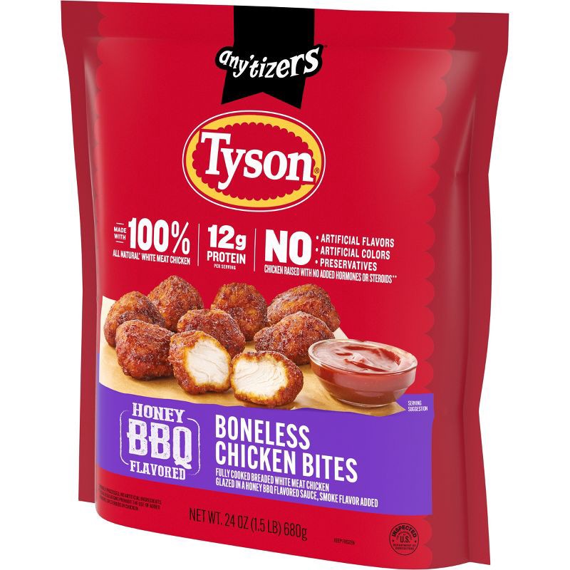 slide 10 of 12, Tyson Any'tizers Honey BBQ Flavored Boneless Chicken Bites - Frozen - 24oz, 24 oz
