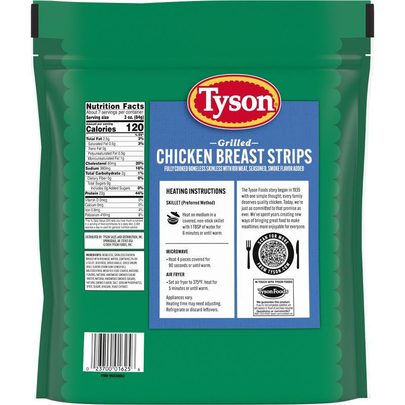 slide 8 of 8, Tyson Grilled & Ready Chicken Breast Strips - Frozen - 22oz, 22 oz