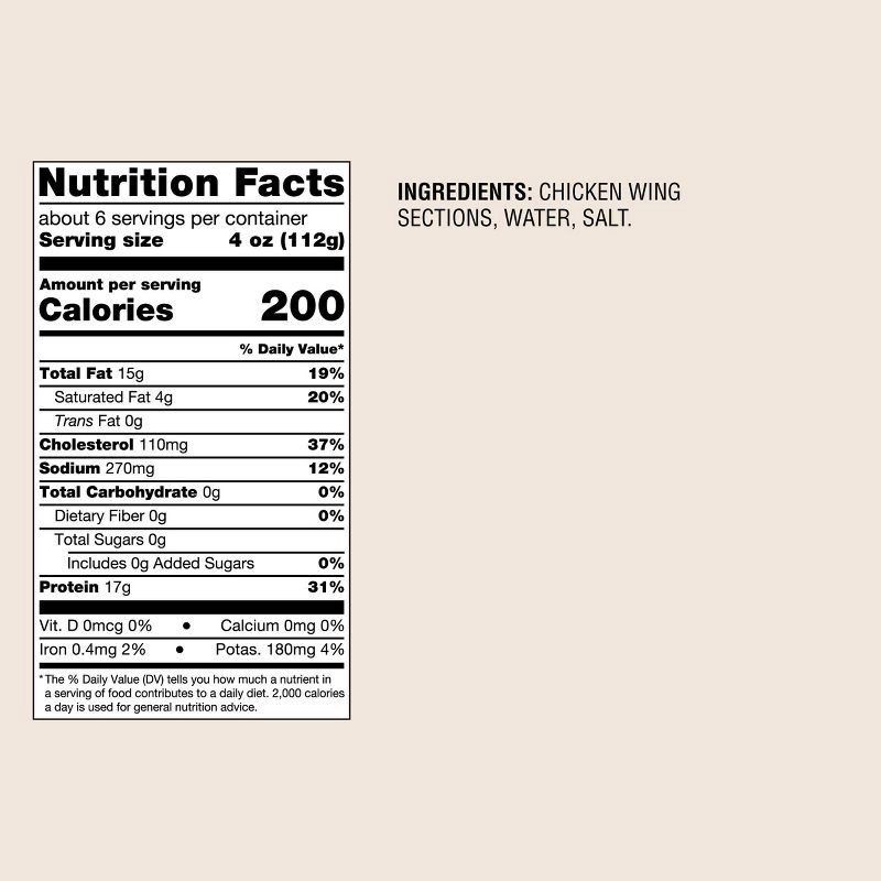 slide 4 of 4, No Antibiotics Ever All Natural Chicken Wings - Frozen - 48oz - Good & Gather™, 48 oz