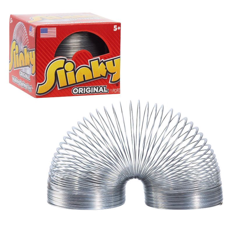 slide 1 of 4, Poof-Slinky The Original Slinky Walking Spring Toy, Metal Slinky, 1 ct