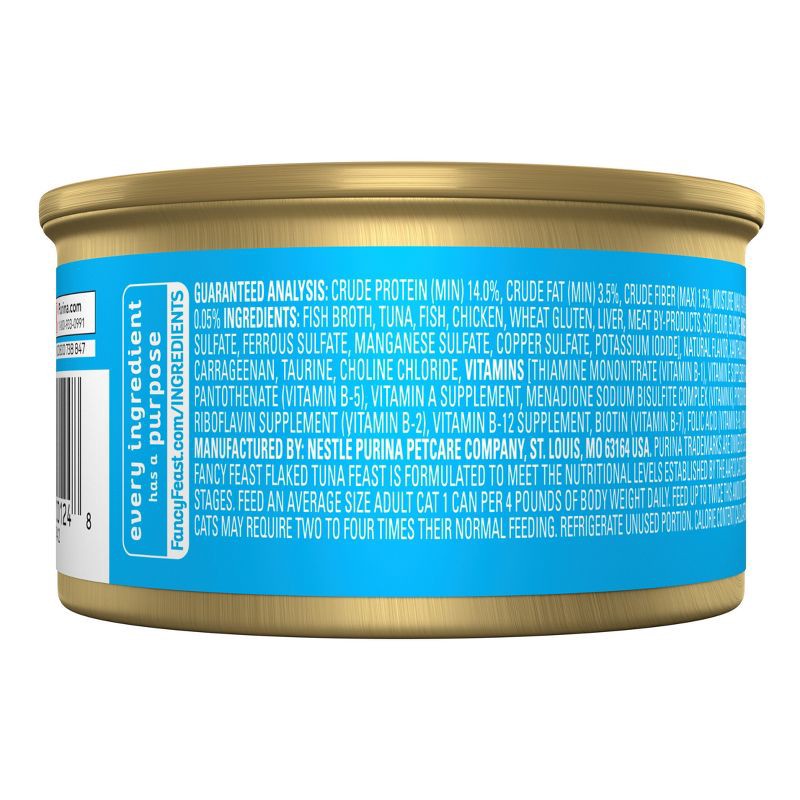 slide 2 of 10, Purina Fancy Feast Flaked Gourmet Wet Cat Food with Fish Flavor - 3oz, 3 oz