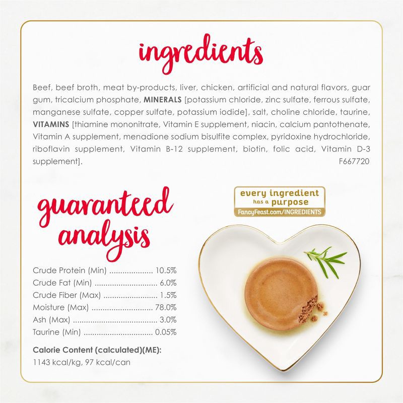 slide 6 of 9, Purina Fancy Feast Classic Paté Gourmet Wet Cat Food Tender Beef & Chicken Feast - 3oz, 3 oz