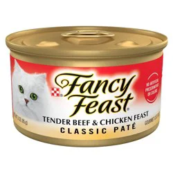 Purina Fancy Feast Classic Paté Gourmet Wet Cat Food Tender Beef & Chicken Feast - 3oz