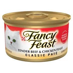 Purina Fancy Feast Classic Paté Gourmet Wet Cat Food Tender Beef & Chicken Feast - 3oz