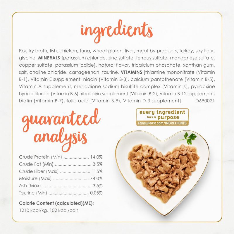 slide 7 of 10, Purina Fancy Feast Chicken & Tuna Flavor Flaked Wet Cat Food - 3oz, 3 oz