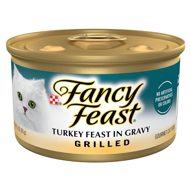 slide 1 of 10, Purina Fancy Feast Grilled Gourmet Wet Cat Food Turkey Feast In Gravy - 3oz, 3 oz