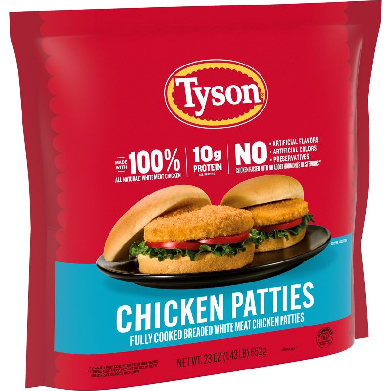slide 11 of 14, Tyson All Natural Chicken Breast Patties - Frozen - 23oz, 23 oz
