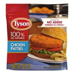 Tyson All Natural Chicken Breast Patties - Frozen - 26oz