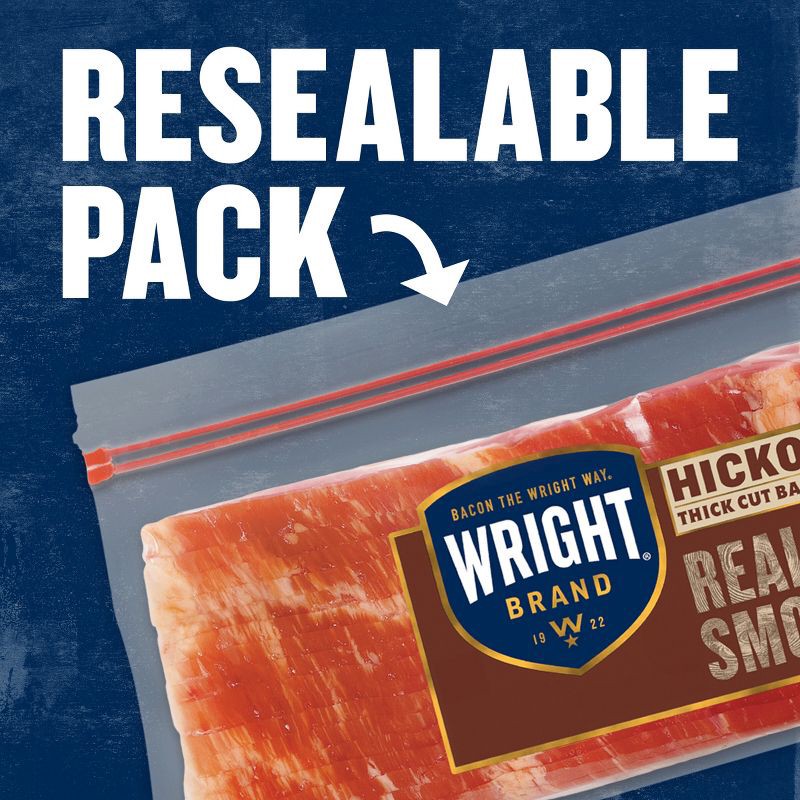 slide 4 of 9, Wright Brand Naturally Smoked Hickory Bacon - 24oz, 24 oz