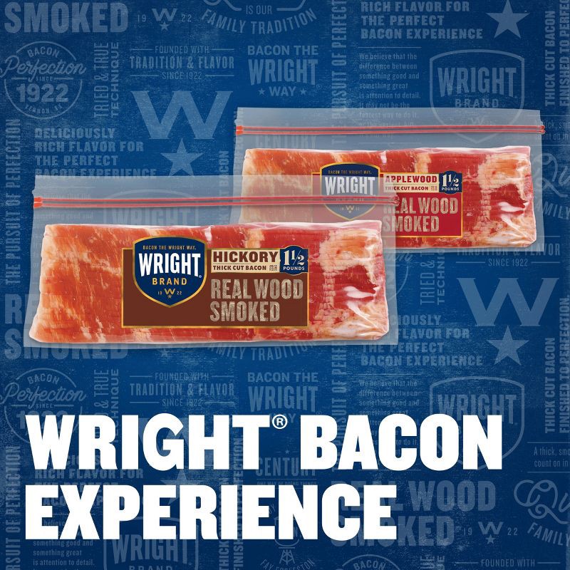 slide 8 of 9, Wright Brand Naturally Smoked Hickory Bacon - 24oz, 24 oz