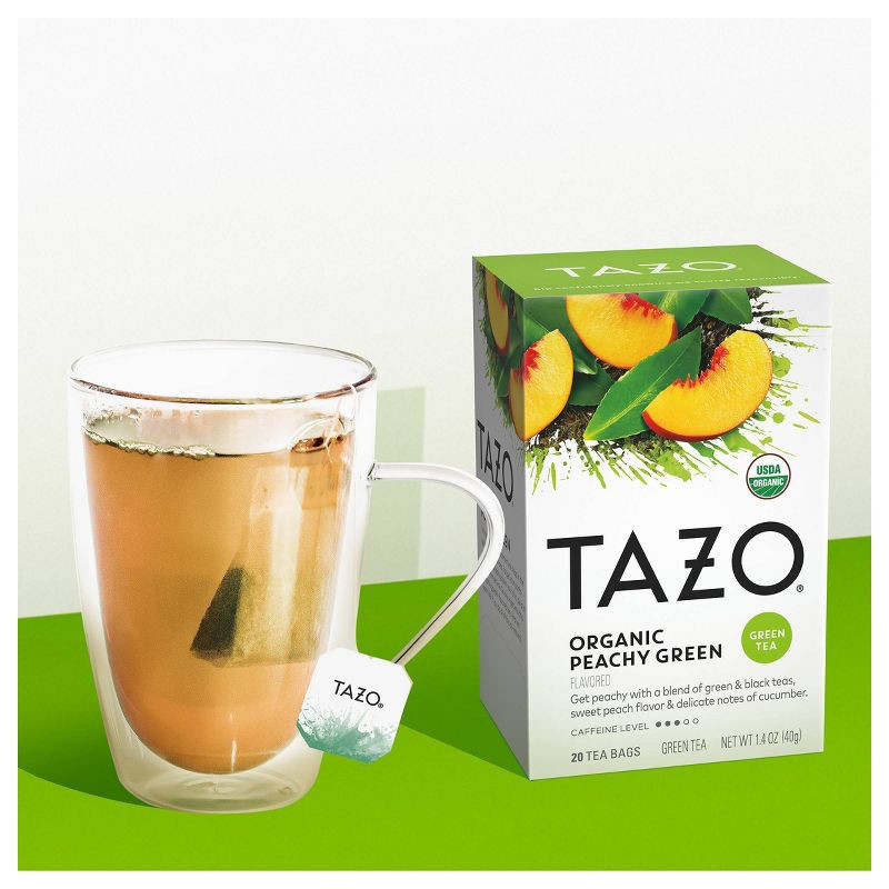 slide 5 of 7, Tazo Organic Peachy Green Tea - 20ct/1.4oz, 20 ct, 1.4 oz