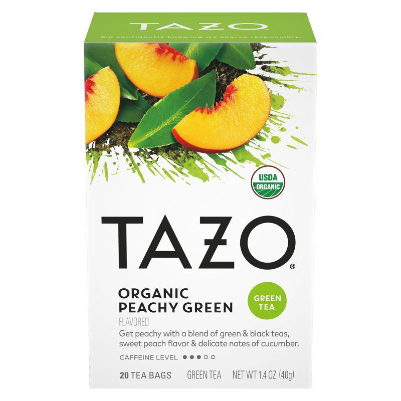 slide 1 of 7, Tazo Organic Peachy Green Tea - 20ct/1.4oz, 20 ct, 1.4 oz