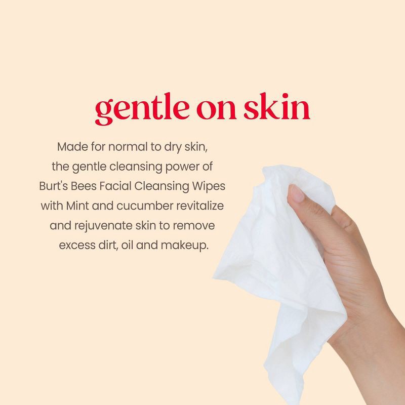 slide 6 of 9, Burt's Bees Facial Cleansing Towelettes Refreshing Cucumber Mint - 30ct, 30 ct