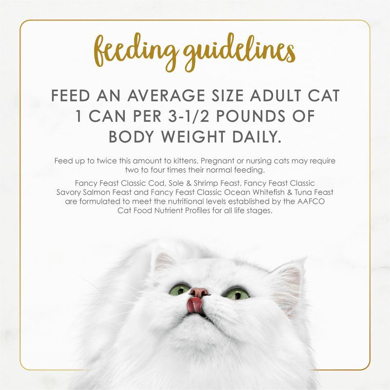 slide 9 of 10, Purina Fancy Feast Seafood Classic Paté Variety Pack Tuna, Salmon, Fish & Shrimp Flavor Wet Cat Food Cans - 3oz/24ct, 24 ct; 3 oz