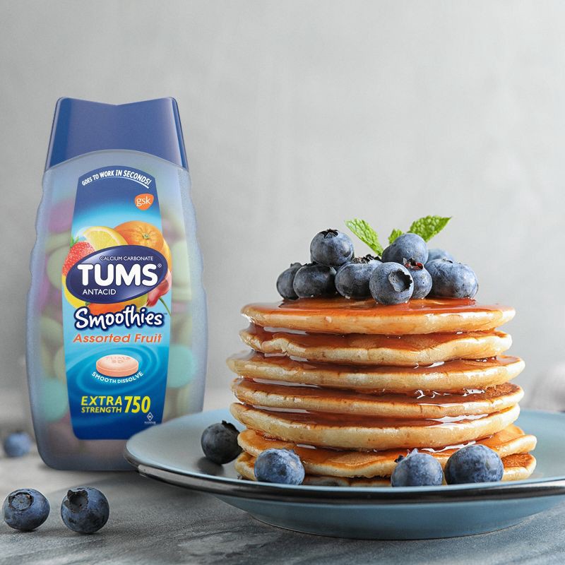 slide 2 of 13, Tums Extra Strength Antacid Smoothies Assorted Fruit Chewable Tablet 12ct, 12 ct