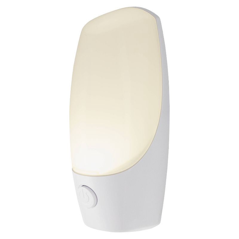 slide 1 of 9, Energizer Manual LED Nightlight: Plug-In Wall Light with On/Off Switch, ETL Listed, 30,000 Hour Bulb Life, White, 1 ct